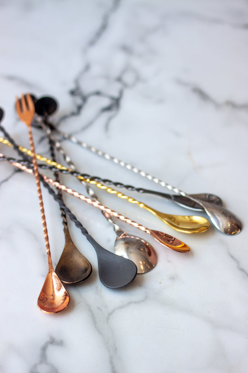 Vintage Copper Cocktail Mixing Spoon 11in (28cm)