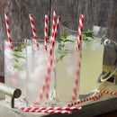 Paper Red Stripe Straw 8in