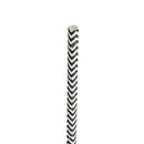 Paper Chevron Black Straw 8in