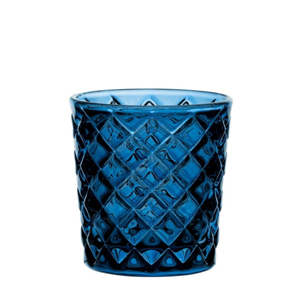 Criss Cross Blue Votive 2.5in*