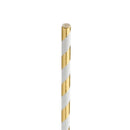 Paper Gold Stripe Straw 8in