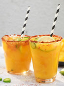 Paper Black Stripe Straw 8in