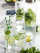 Paper Green/Stripe Straw 8in