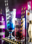 Paper Gold/Black Straw 8in