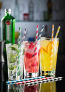 Paper Green/Stripe Straw 8in