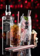 Paper Chevron Red Straw 8in