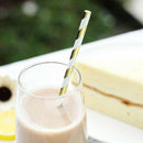 Paper Gold Stripe Straw 8in