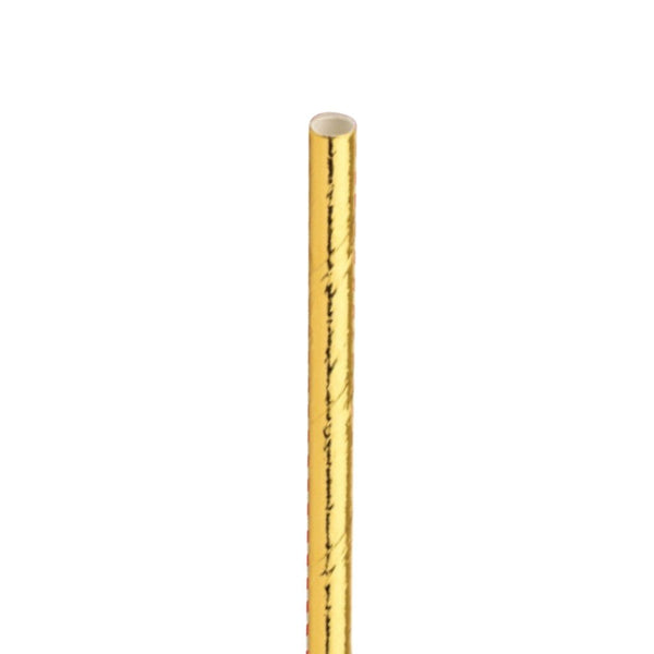 Paper Solid Gold Straw 8in